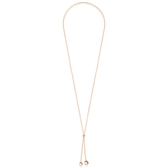 Sterling Forever Heart Drop Bolo Necklace - Rose Gold - Picture 1 of 3